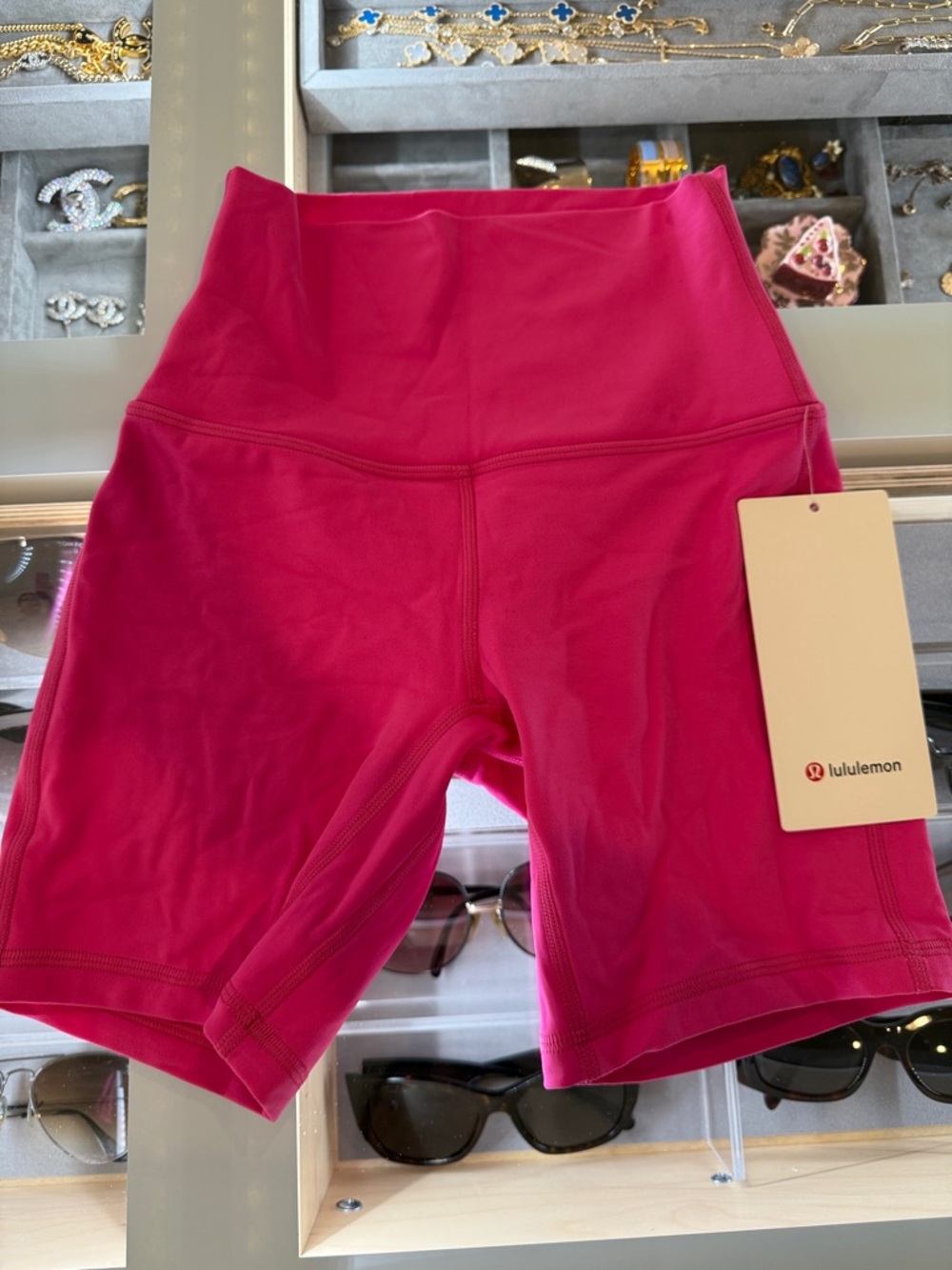 Lululemon High-Rise Hot Pink Biker Shorts Size 2